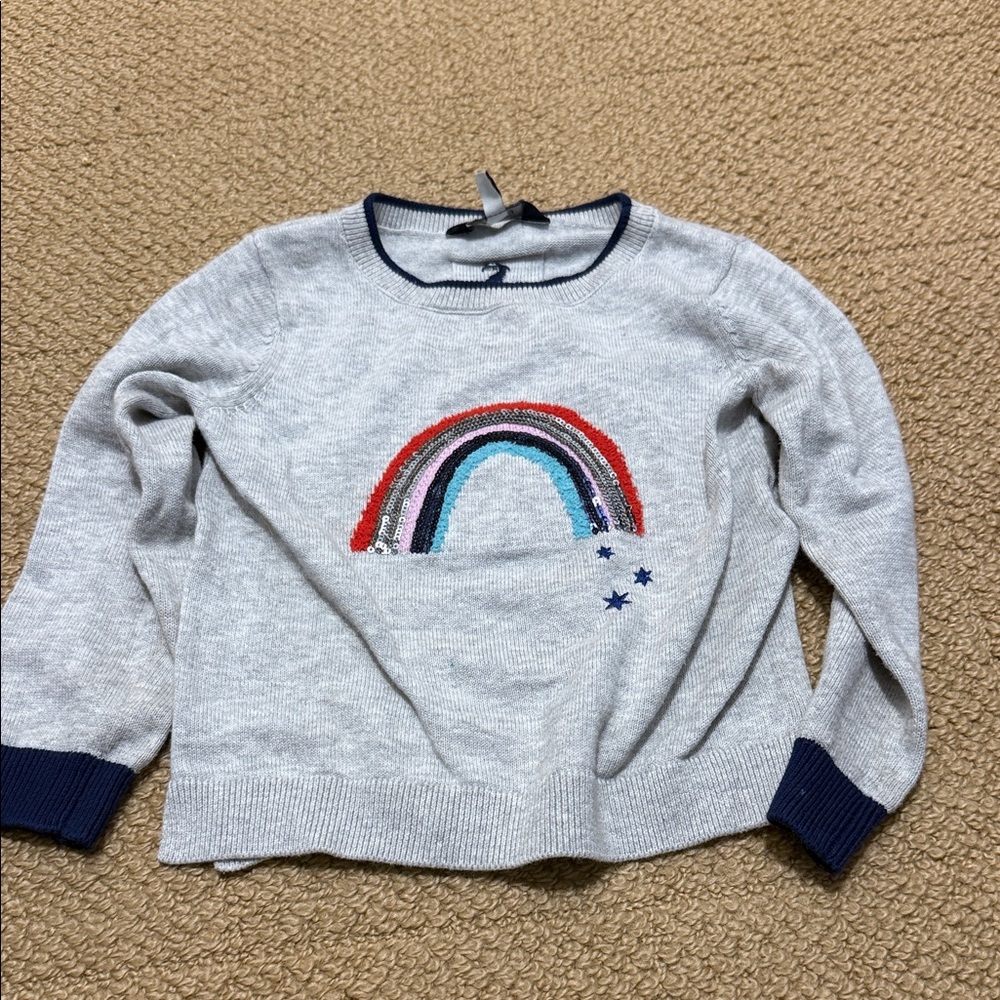 Joules 2T Gray Kids Sweater with Rainbow Design sparkles